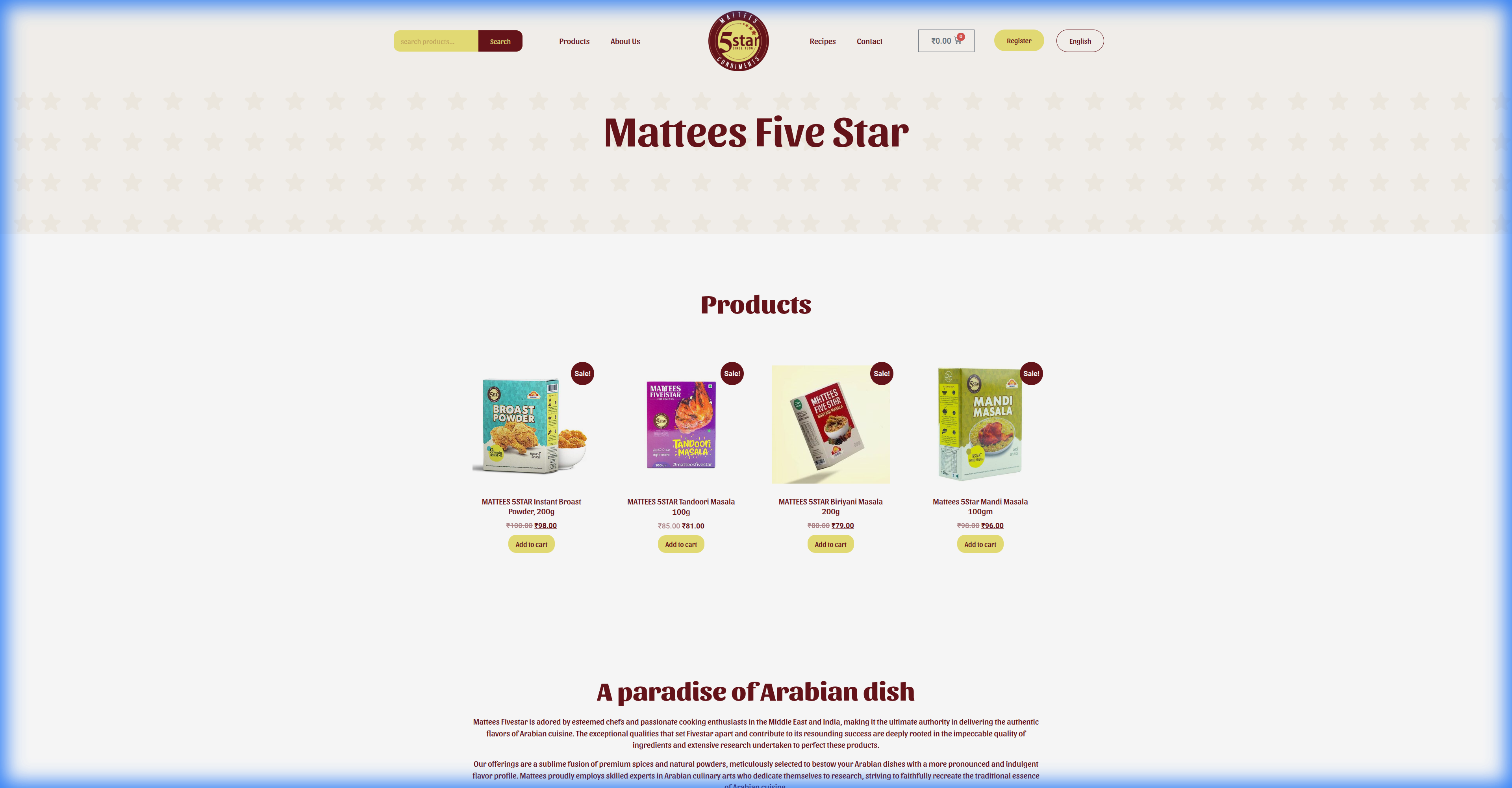 Mattees Five Star website preview
